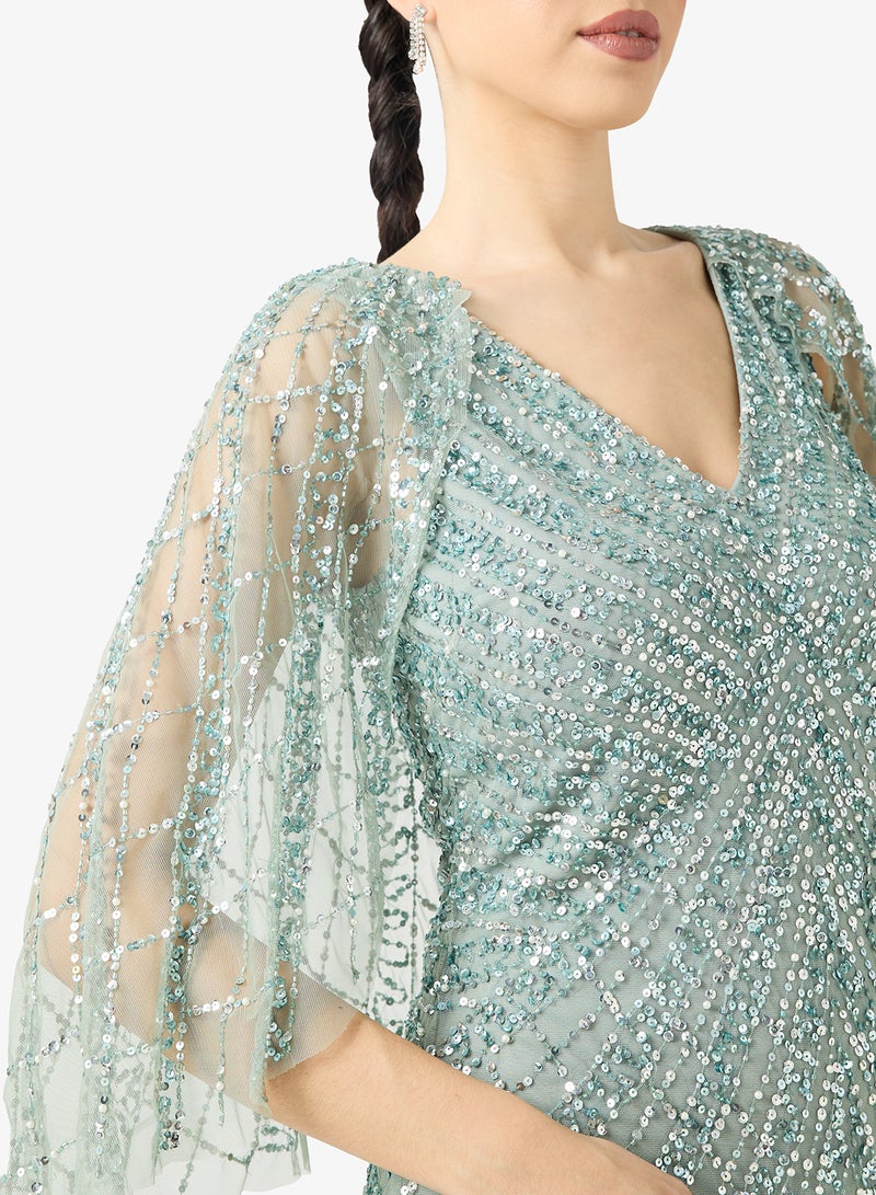 نمشي x فستان سهرة مزين بالترتر - Image 4